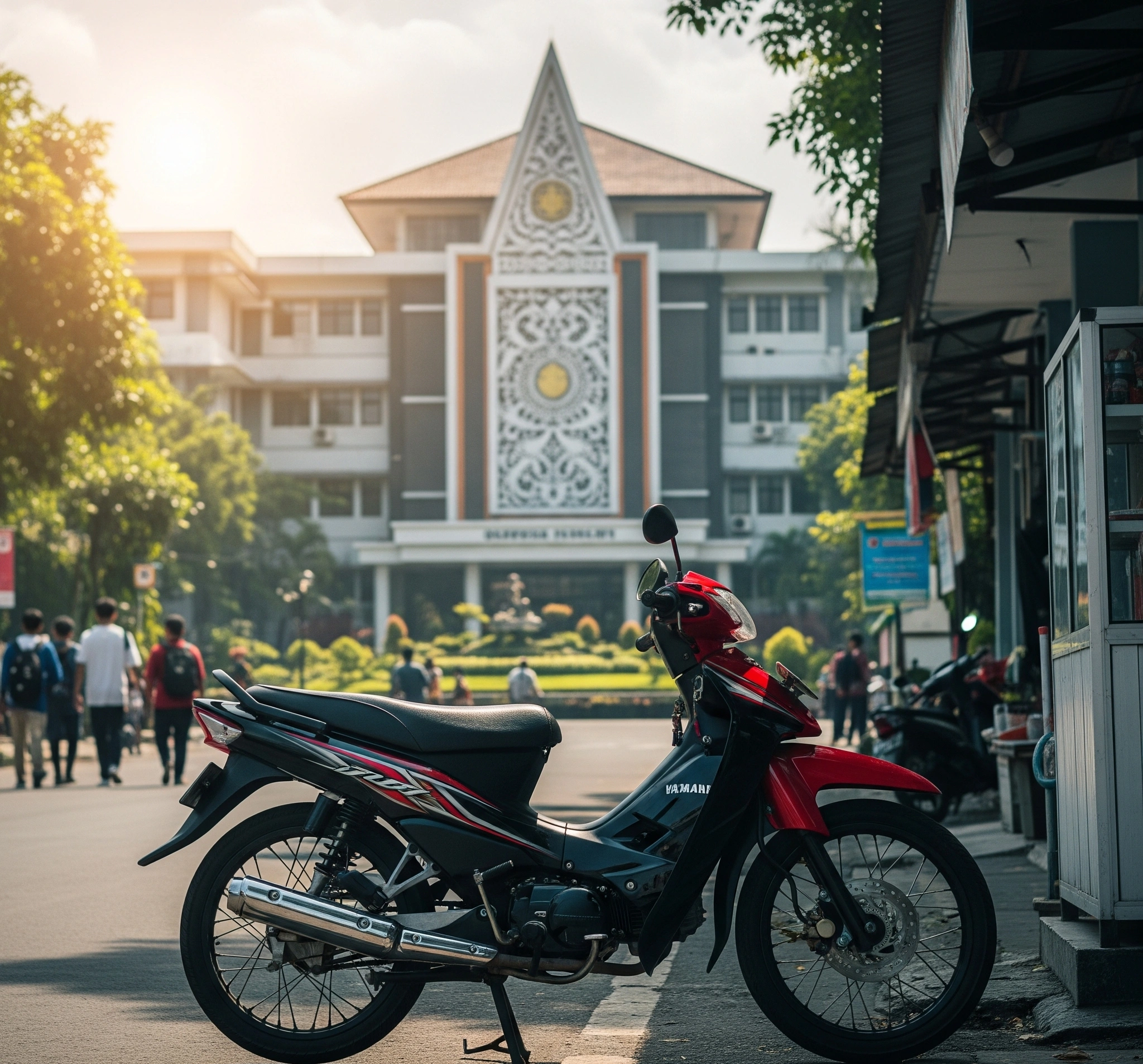 Ilustrasi motor bebek untuk pelajar di Depok Jogja